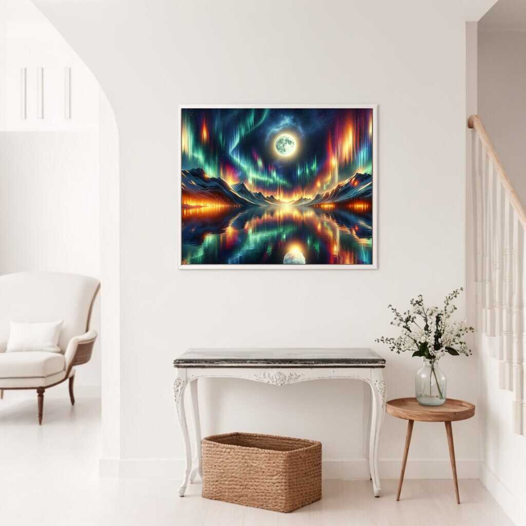 Diamond Painting - Polarlichter bei Vollmond
