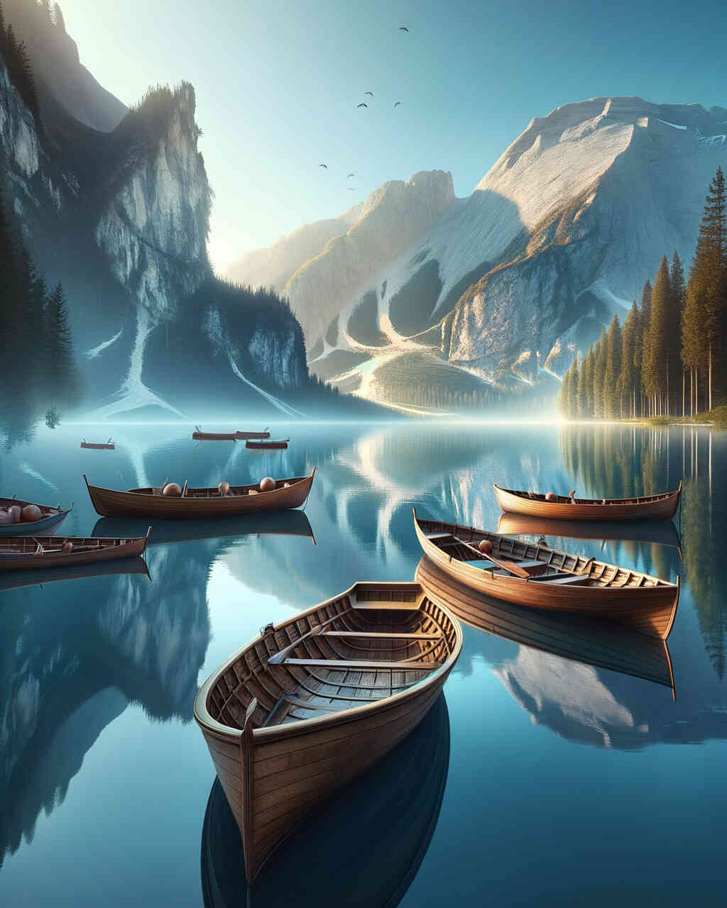 Diamond Painting - Bergsee mit Booten