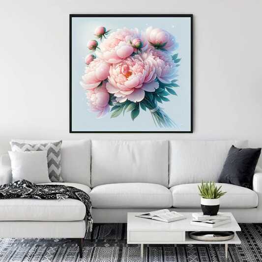 Diamond Painting - Pfingstrosenstrauß Rosa