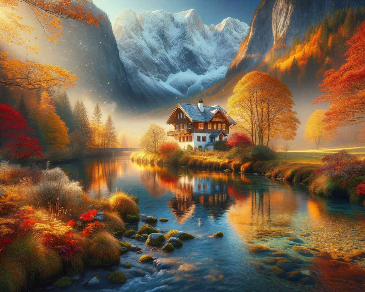 Diamond Painting - Haus am Bergrand