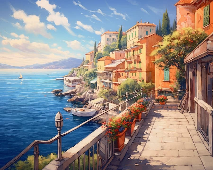 Mediterran, am Meer - Malen nach Zahlen