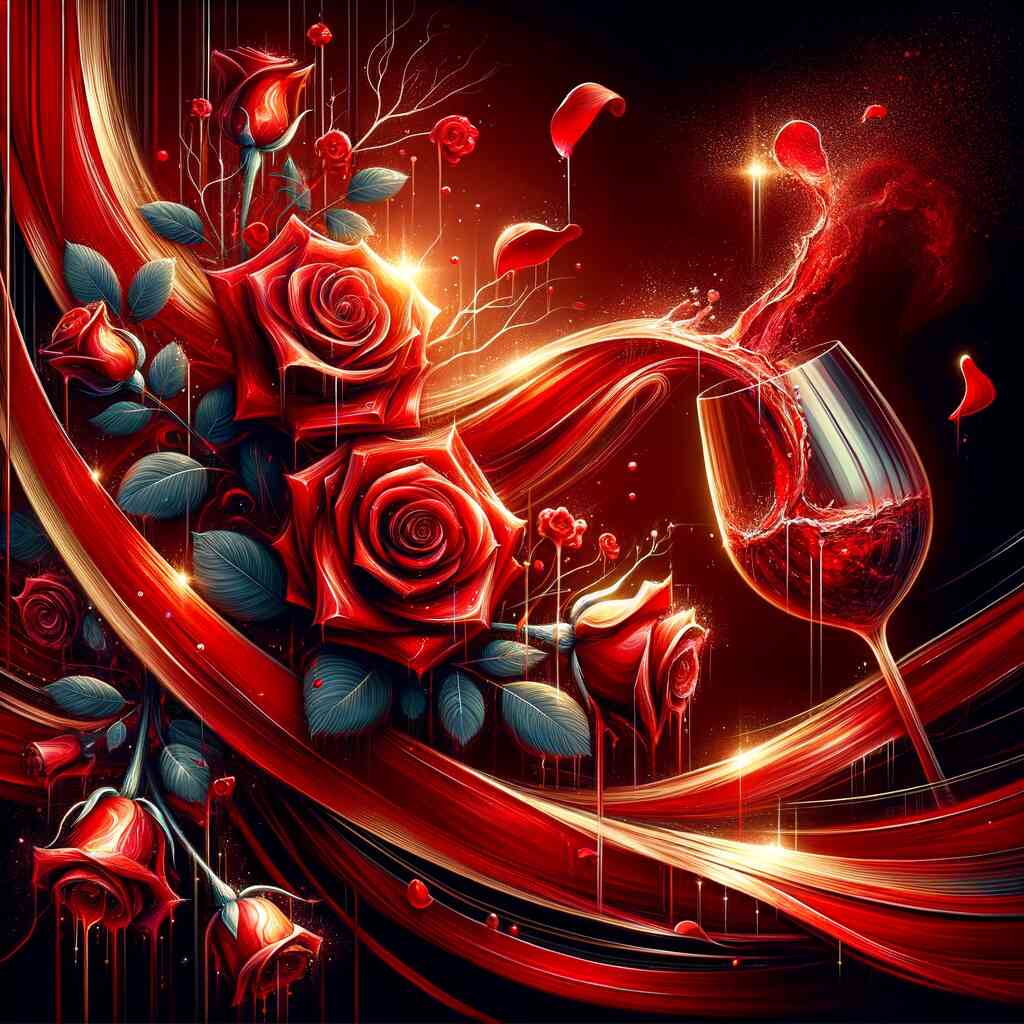 Diamond Painting - Rotwein und Rosen