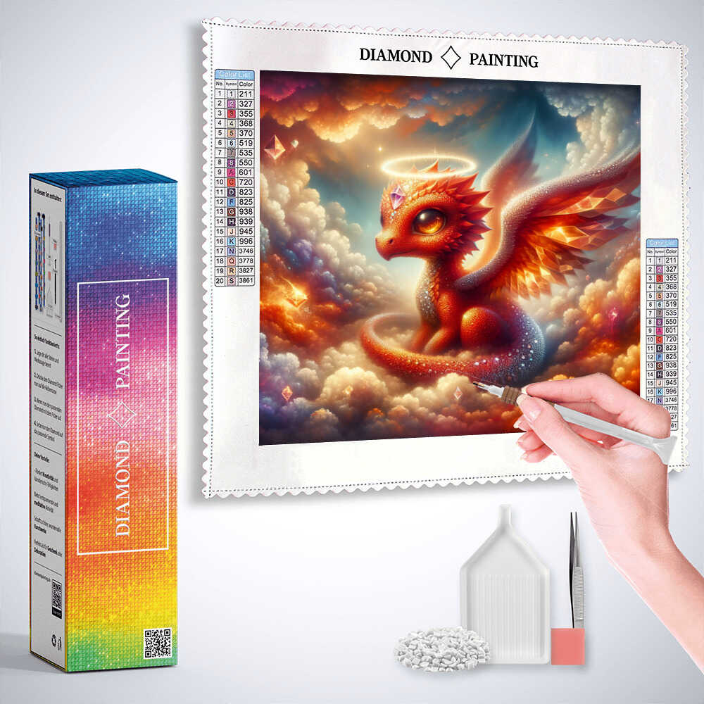 Diamond Painting - Kleiner Drache Heiligenschein
