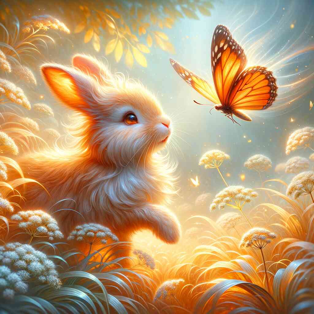 Diamond Painting - Kaninchen mit Schmetterling