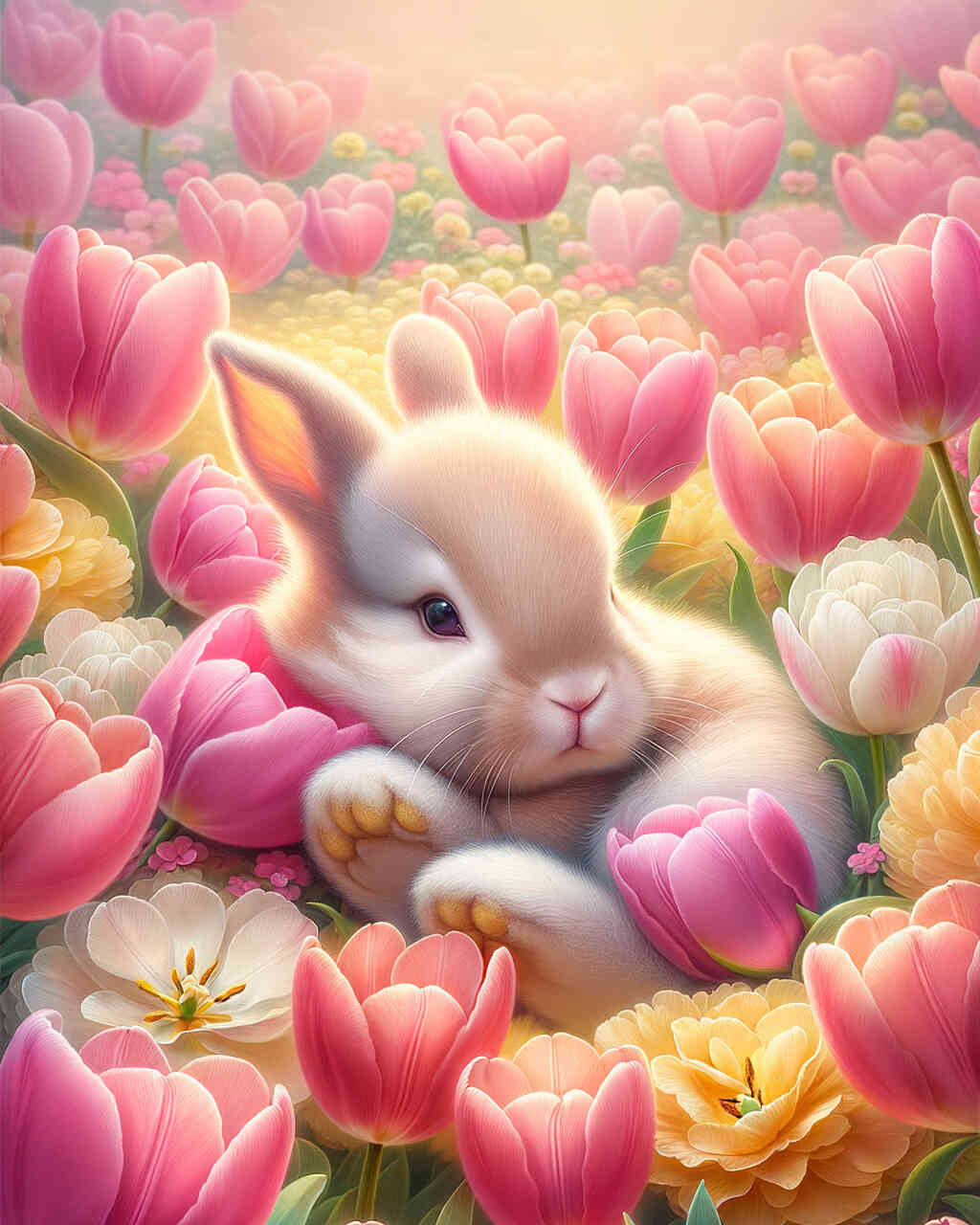 Diamond Painting - Tulpenwiese Hase