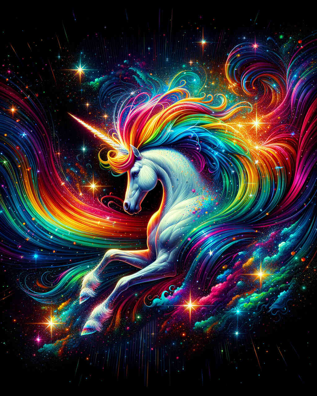 Diamond Painting - Buntes Regenbogeneinhorn