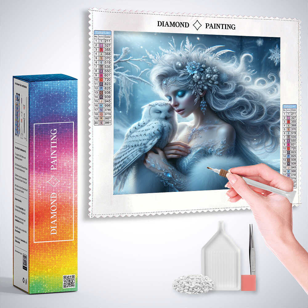 Diamond Painting - Eisfee mit Schneeeule