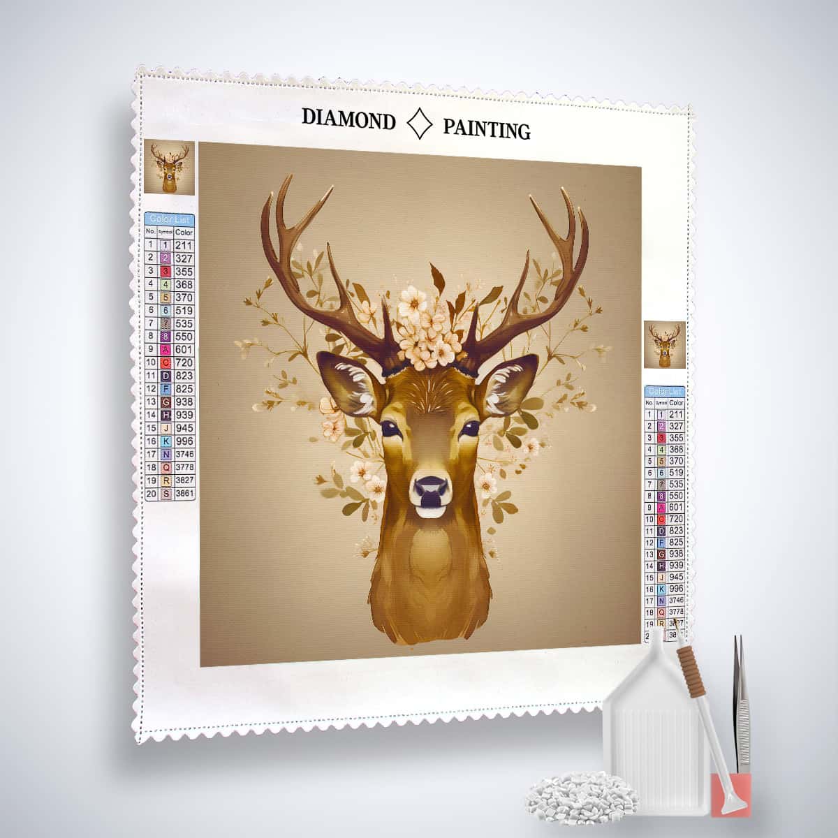 AB Diamond Painting - Hirschprofil - gedruckt in Ultra-HD - AB Diamond, Hirsch, Neu eingetroffen, Quadratisch, Tiere