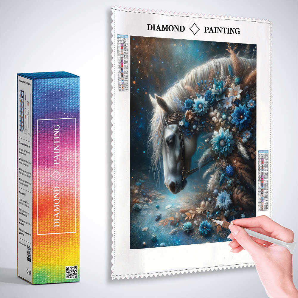 Diamond Painting - Pferd mit Blumen