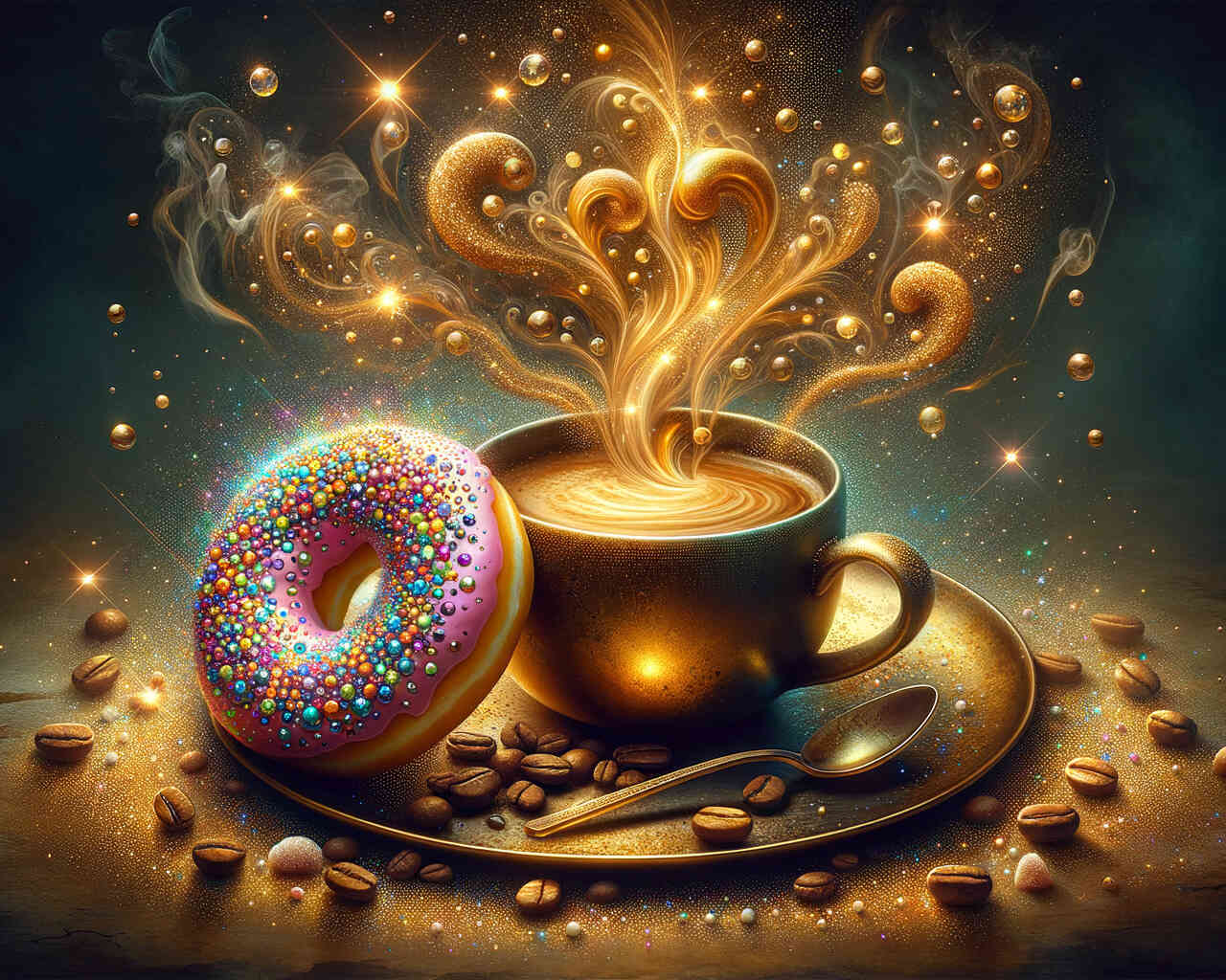 Diamond Painting - Kaffe und Donut