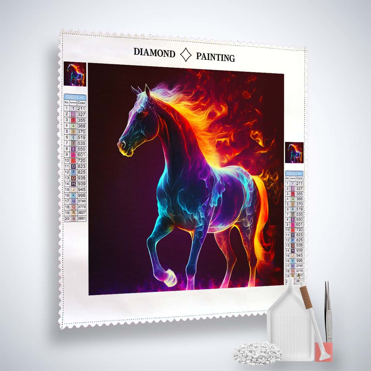 Diamond Painting - Fantastisches Pferd - gedruckt in Ultra-HD - Neu eingetroffen, Pferd, Quadratisch, Tiere
