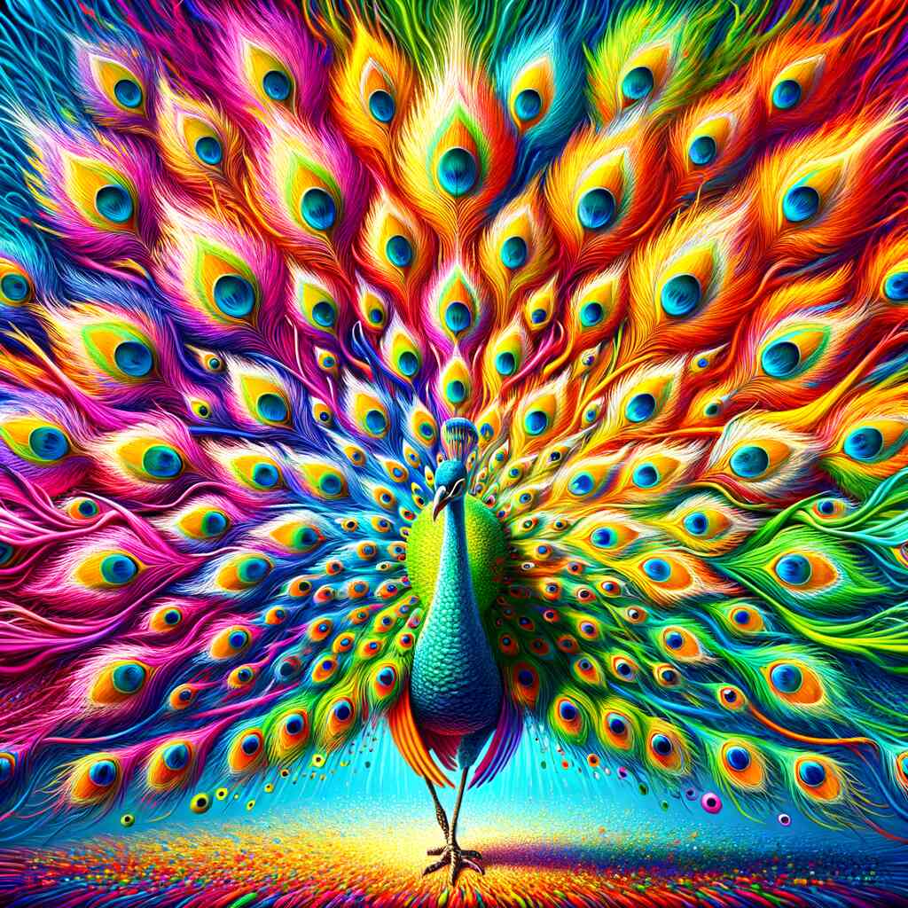 Diamond Painting - Farbexplosion des Pfauenstolzes