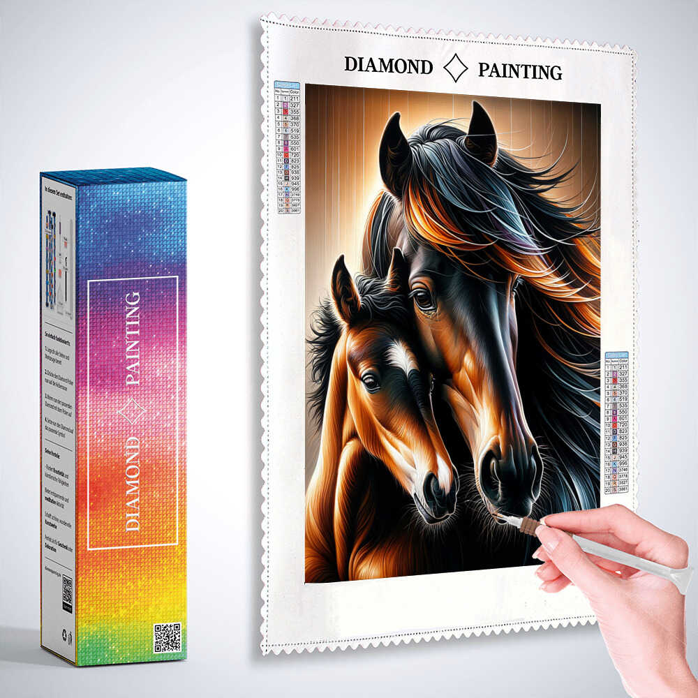 Diamond Painting - Stute mit Fohlen