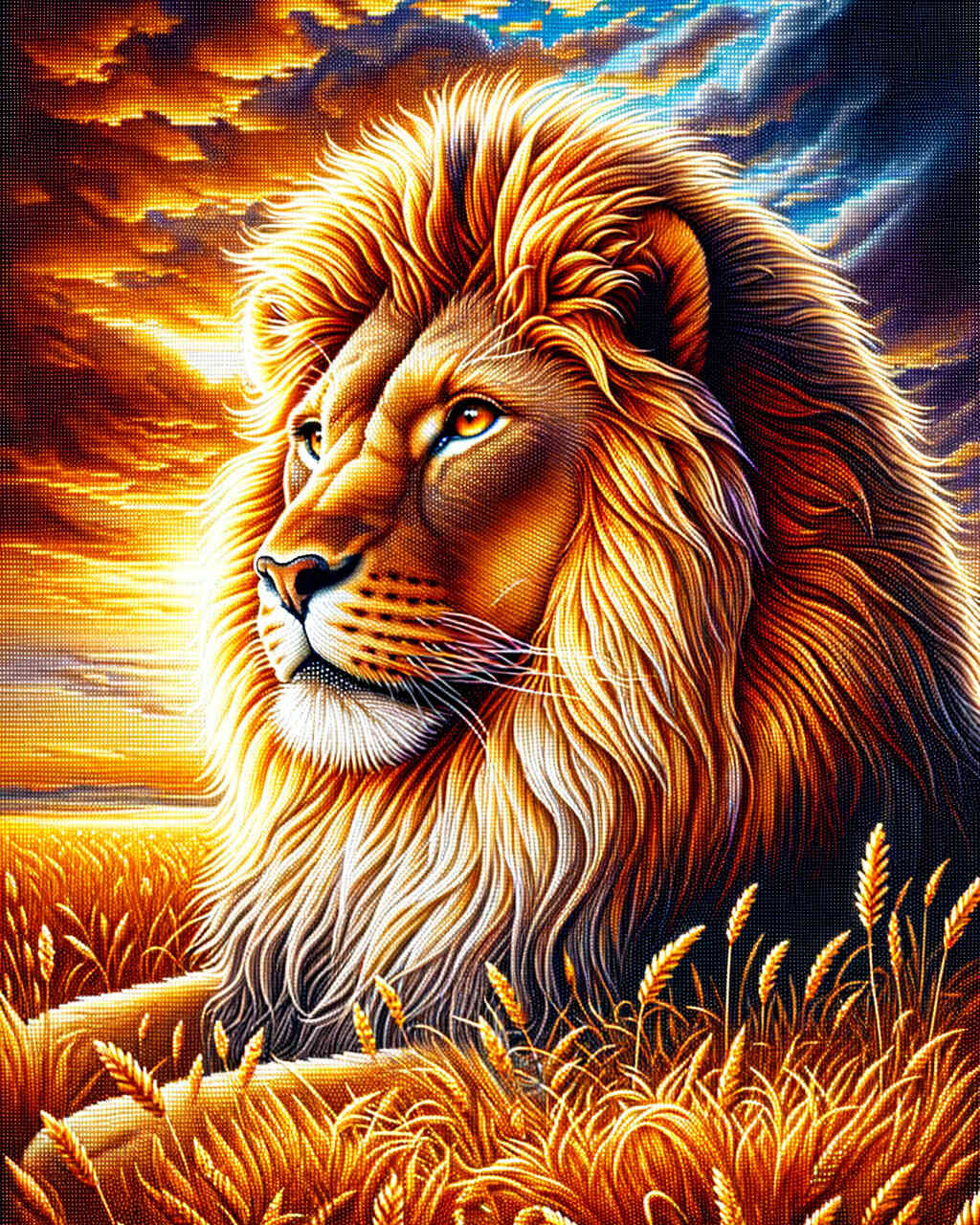 Diamond Painting - Ausdrucksstarker Löwe