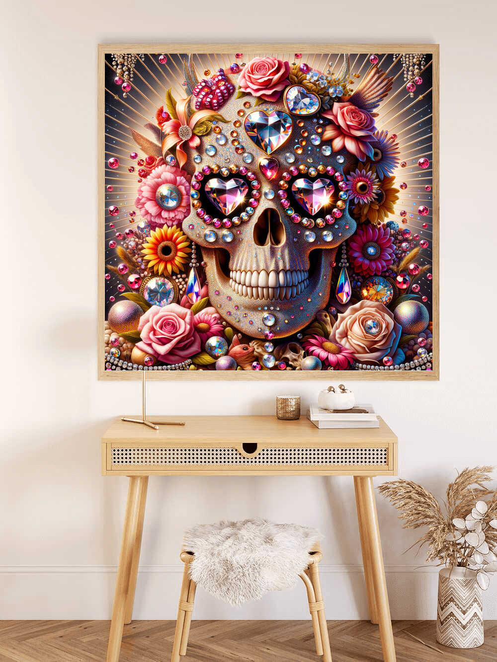 Diamond Painting - Totenkopf mit Schleife
