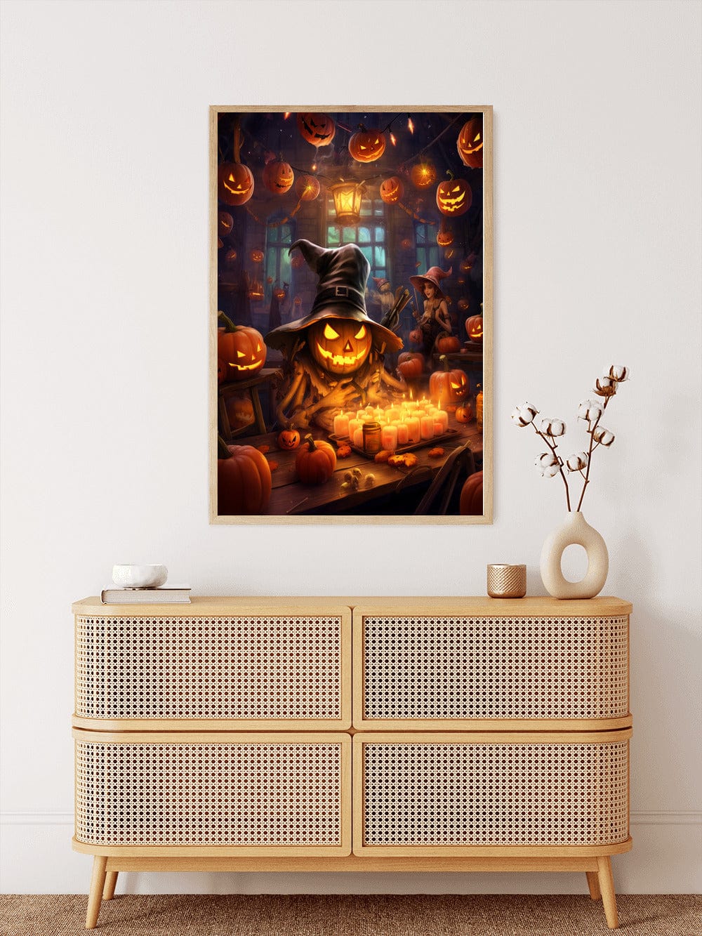 Diamond Painting - Happy Halloween, Kürbis und Fledermaus