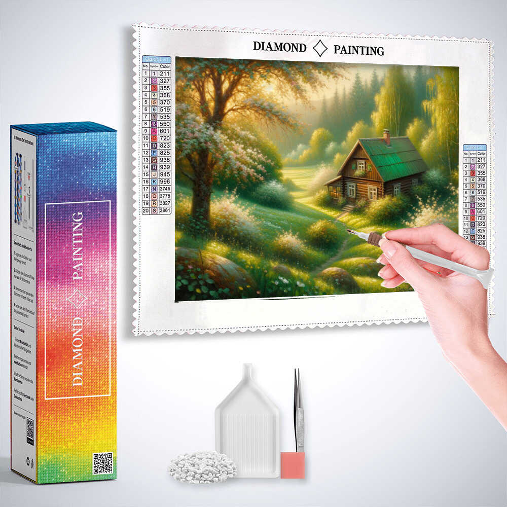 Diamond Painting - Haus auf Waldwiese