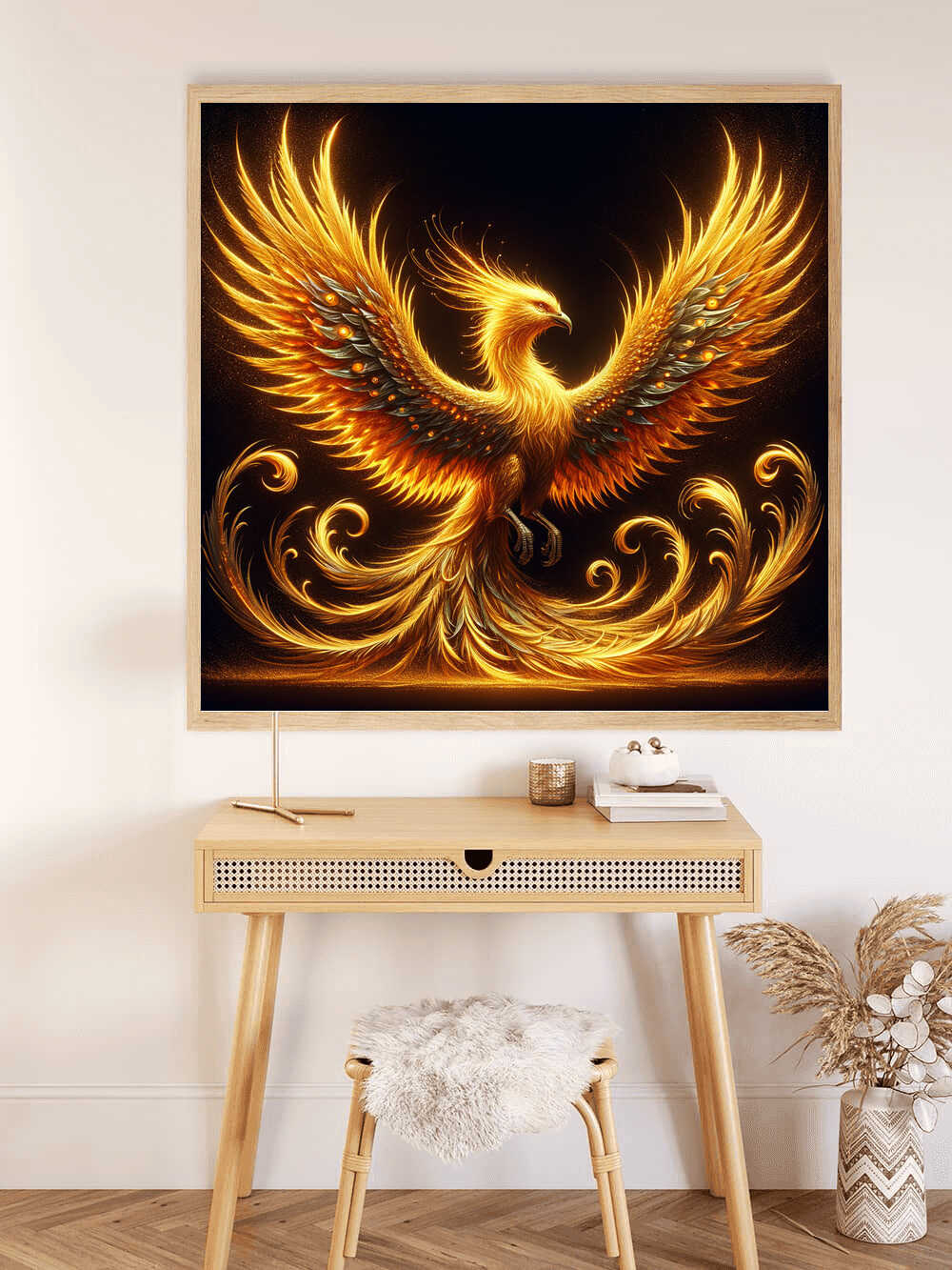 Diamond Painting - Phönix Erwachen, Golden
