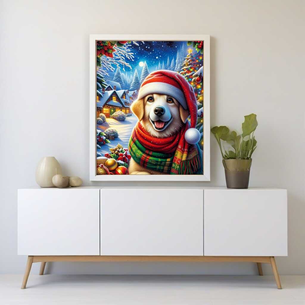Diamond Painting - Weihnachtsgeschenk Hund