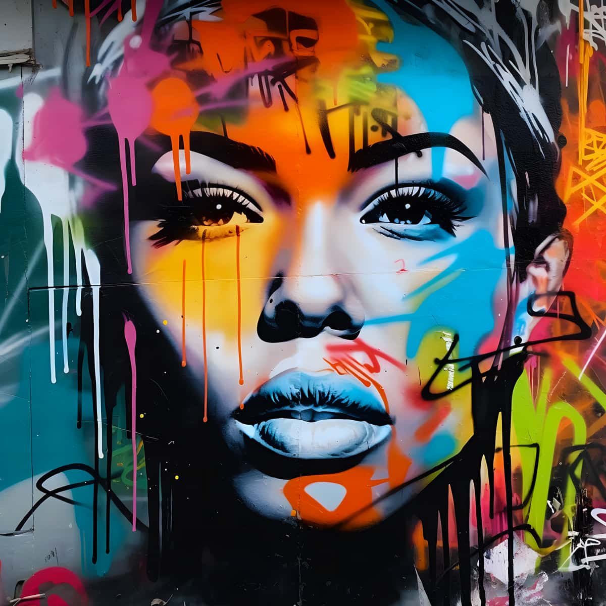 AB Diamond Painting - Frau Sprayart - gedruckt in Ultra-HD - AB Diamond, Grafitti, Menschen, Neu eingetroffen, Quadratisch