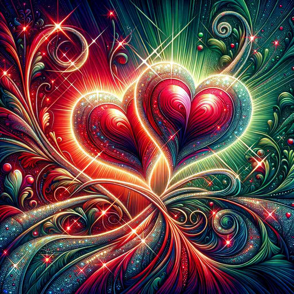 Diamond Painting - Zwei rote Herzen