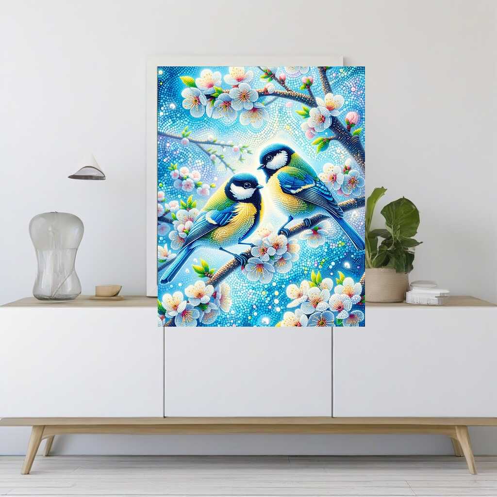 Diamond Painting - Kleines Meisenpärchen