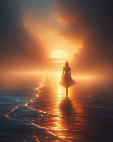 Diamond Painting - Frau am Meer