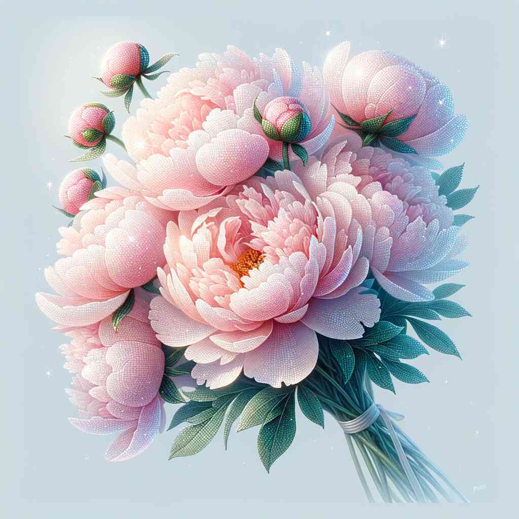 Diamond Painting - Pfingstrosenstrauß Rosa