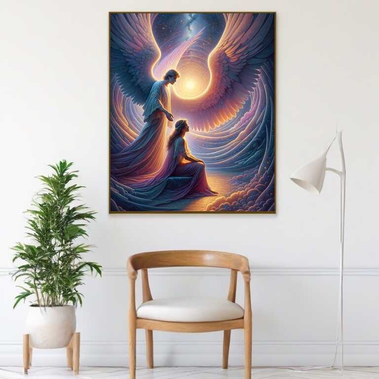 Diamond Painting - Frau mit Schutzengel