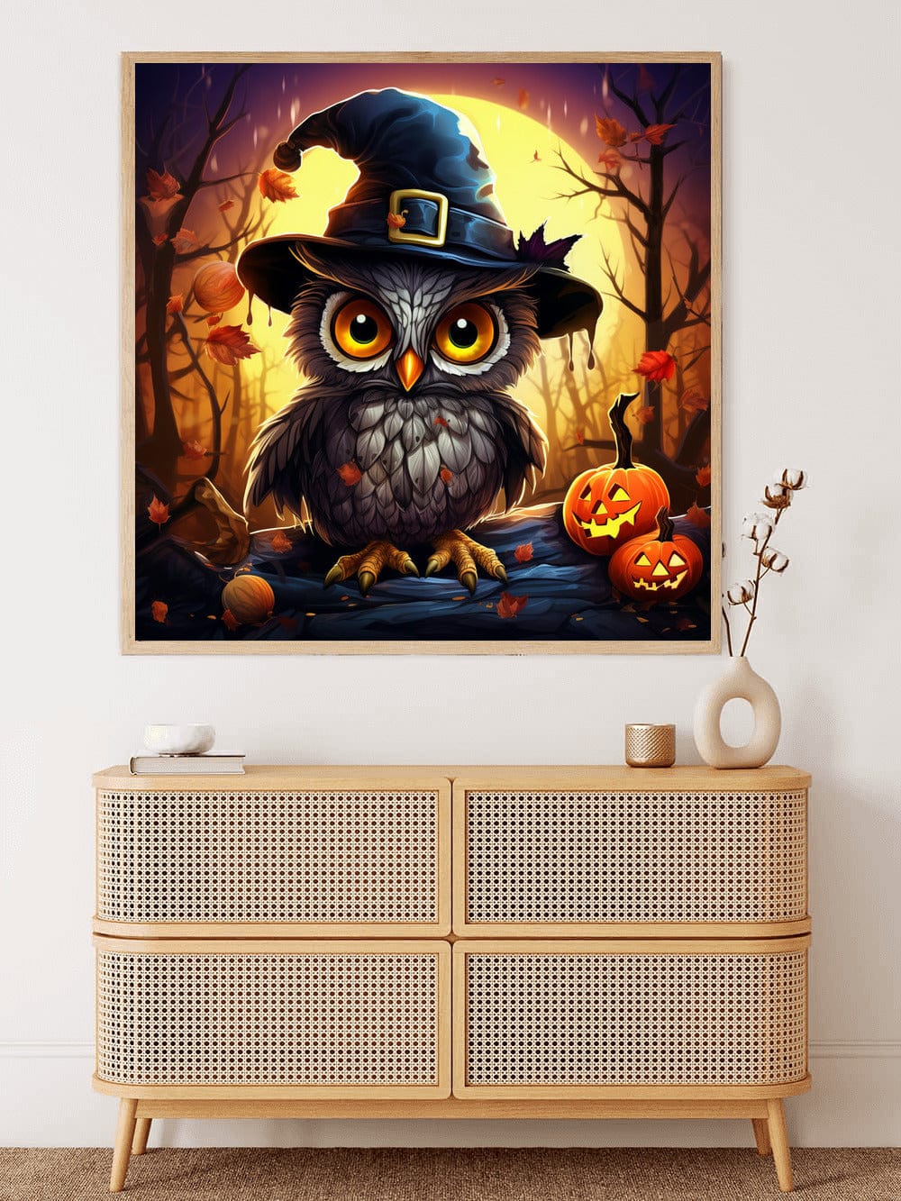 Diamond Painting - Eule mit Kürbis