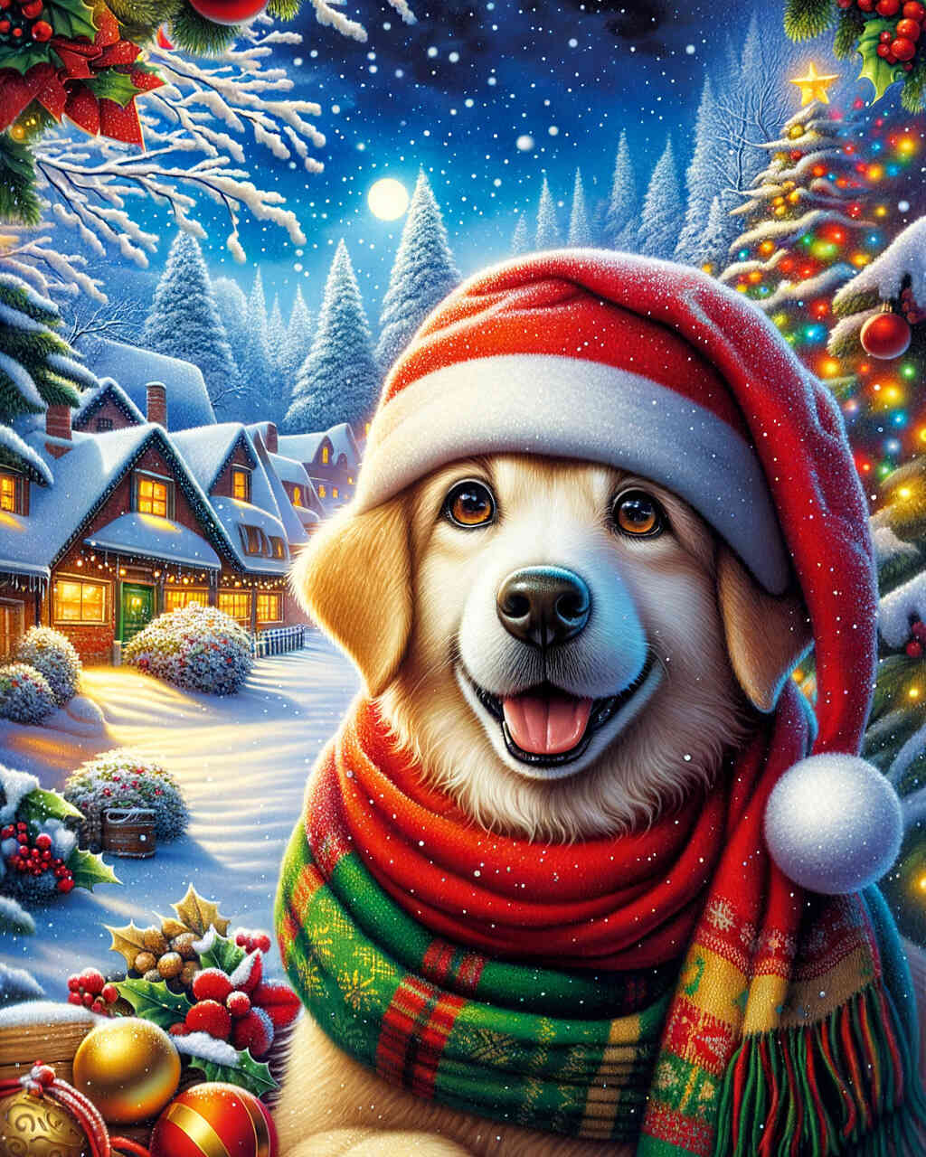 Diamond Painting - Weihnachtsgeschenk Hund