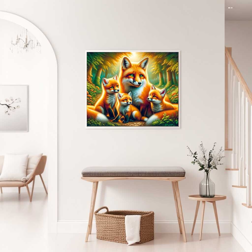 Diamond Painting - Familie der Füchse