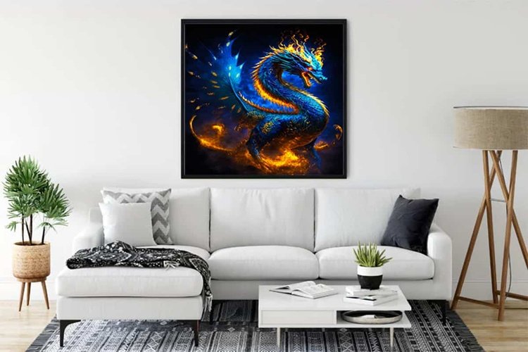 Diamond Painting - Bergbewahrer - gedruckt in Ultra-HD - Drachen, Fantasy, Neu eingetroffen, Quadratisch