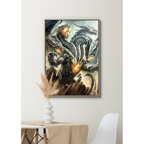Diamond Painting - Eindrucksvoller Drache - gedruckt in Ultra-HD - drachen, fantasy
