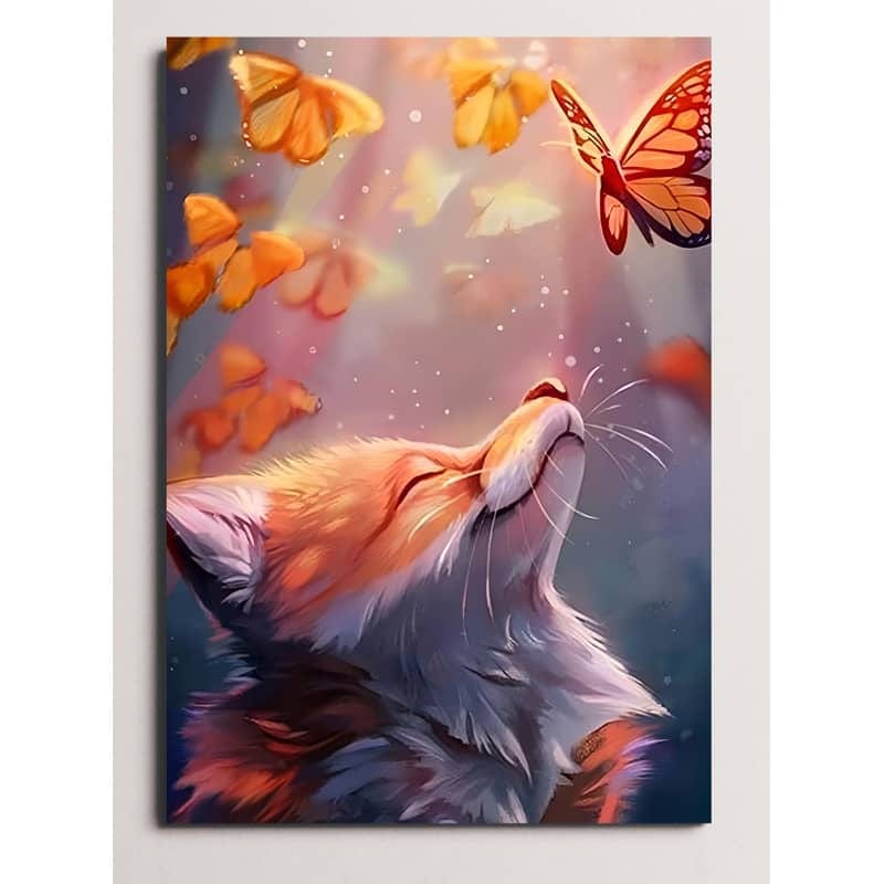 Diamond Painting - Fuchs und Schmetterling - gedruckt in Ultra-HD - fuchs, schmetterlinge, startbestseller, tiere