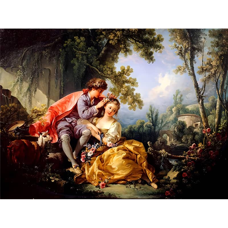 Diamond Painting - Gemälde, Liebespaar - gedruckt in Ultra-HD - bekannte künstler