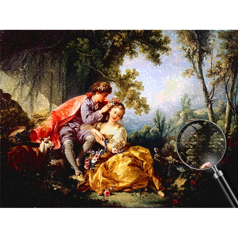 Diamond Painting - Gemälde, Liebespaar - gedruckt in Ultra-HD - bekannte künstler