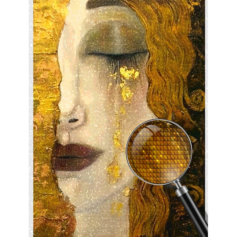 Diamond Painting - Goldene Tränen - gedruckt in Ultra-HD - abstrakt, menschen