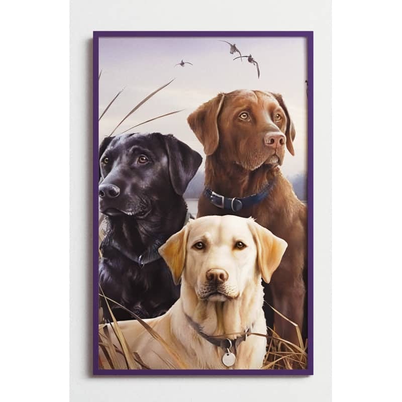Diamond Painting - Goldenretriever, Labrador Trio - gedruckt in Ultra-HD - hund, tiere