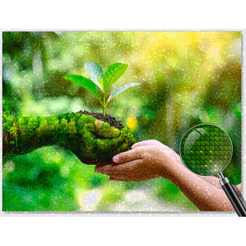 Diamond Painting - Landschaft in der Hand - gedruckt in Ultra-HD - bestseller, fantasy, landschaft, menschen, Natur