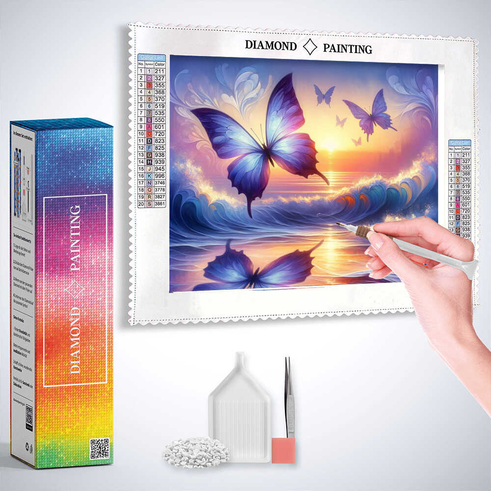 Diamond Painting - Schmetterlinge am Meer