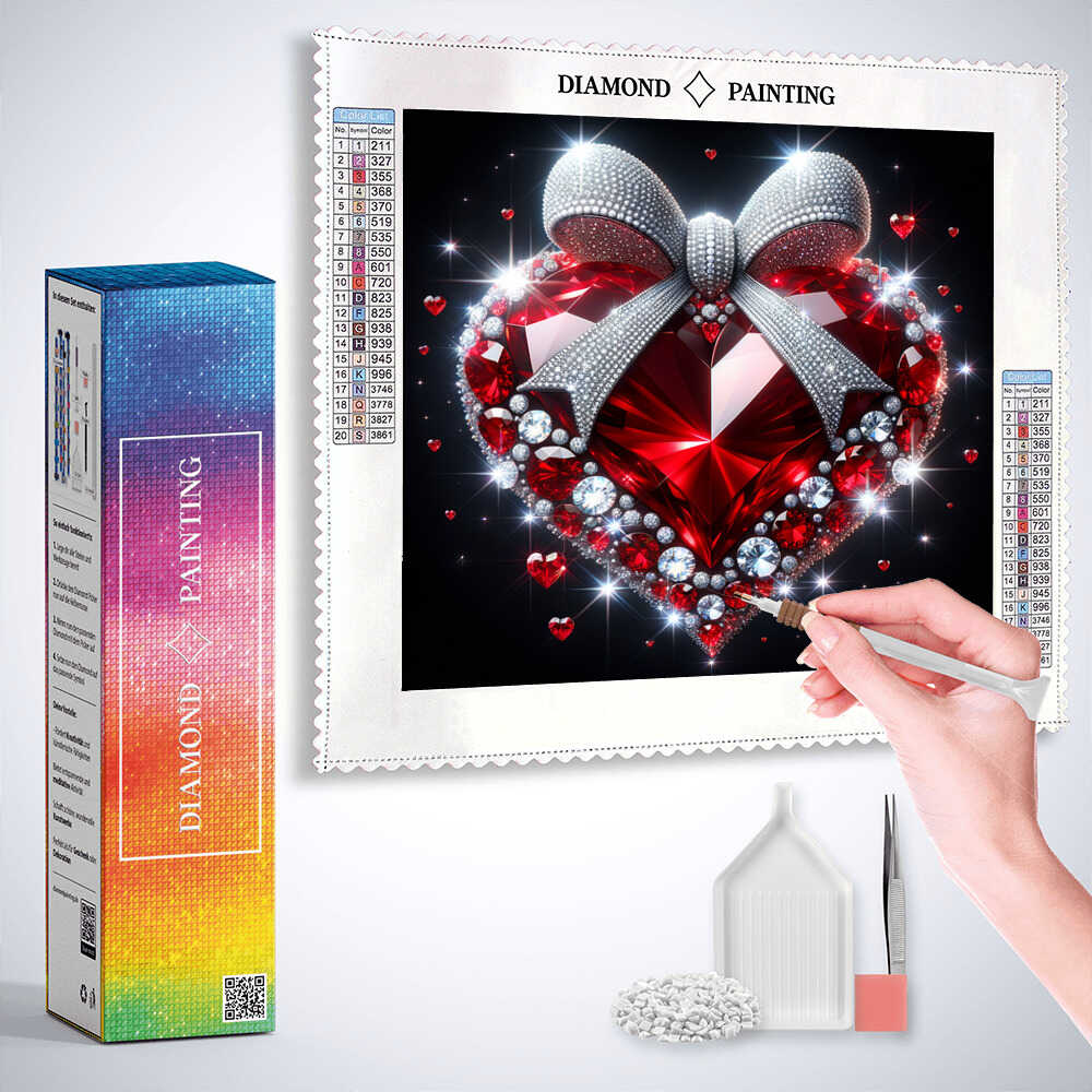 Diamond Painting - Herz mit Schleife