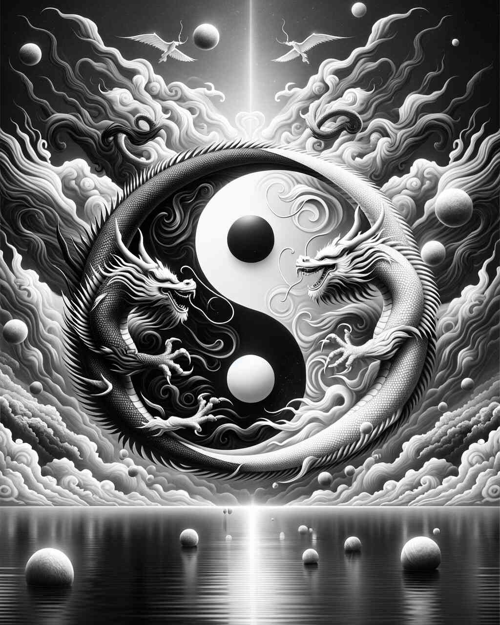 Diamond Painting - Yin und Yang Drachen