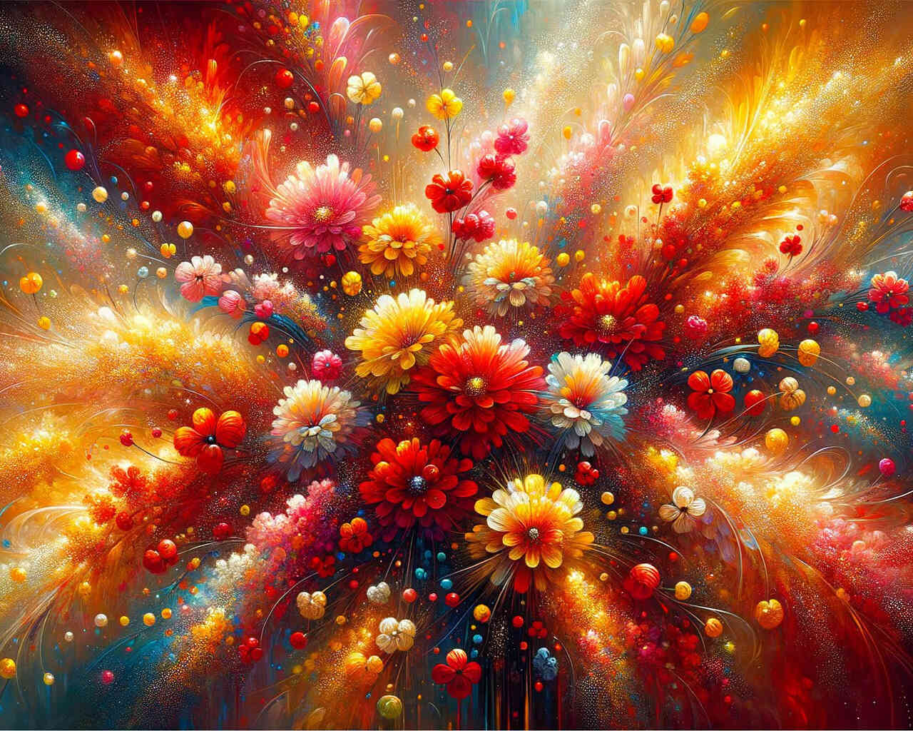 Diamond Painting - Buntes Blumenspiel