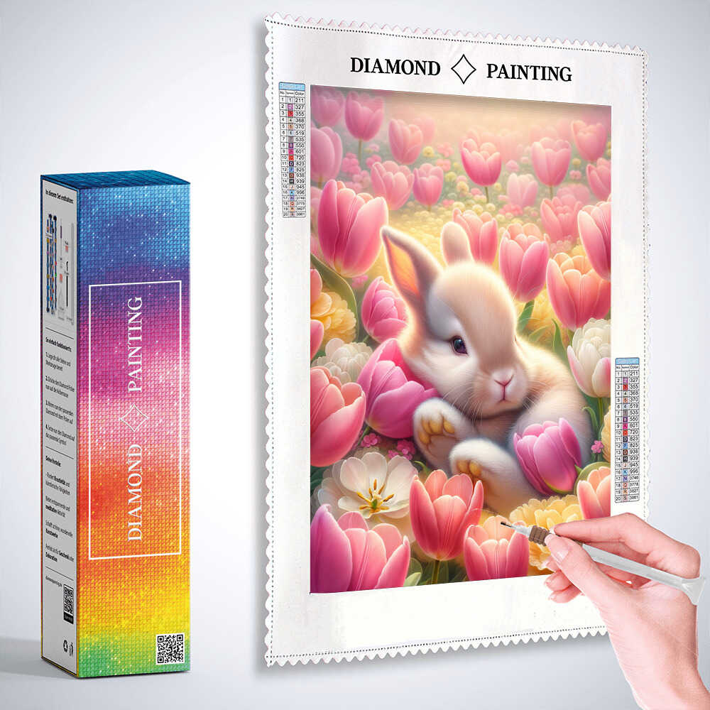 Diamond Painting - Tulpenwiese Hase