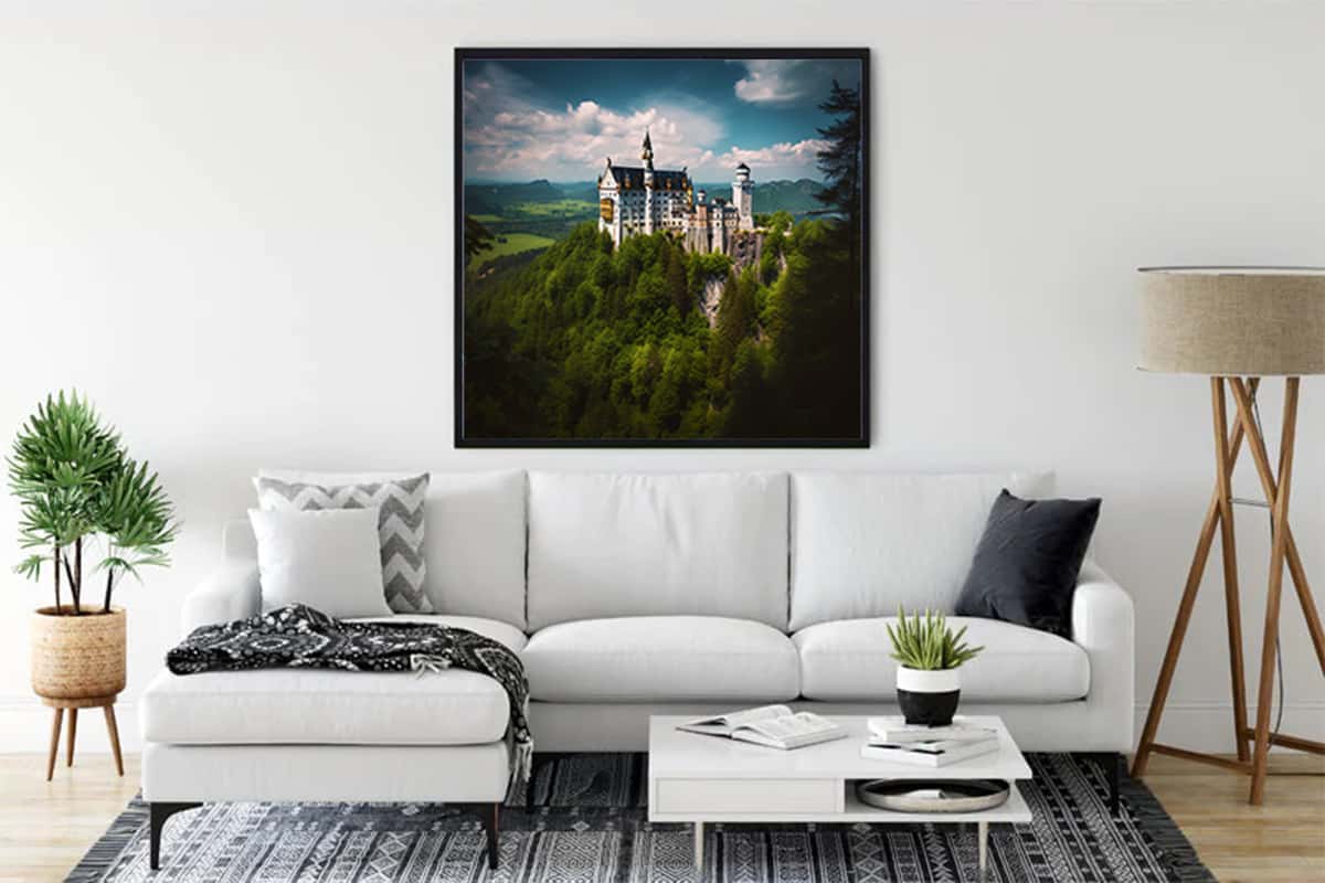 Diamond Painting - Schloss Neuschwanstein im Grünen - gedruckt in Ultra-HD - landschaft, Neu eingetroffen, Quadratisch, Schloss Neuschwanstein, sehenswürdigkeiten