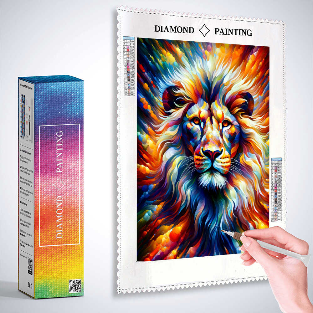 Diamond Painting - Löwe in Bunt