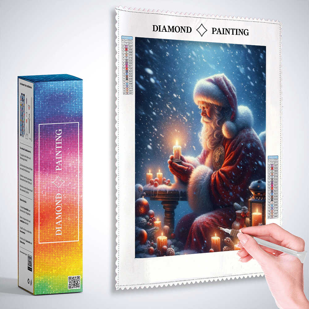 Diamond Painting - Weihnachtsmann im Schneefall