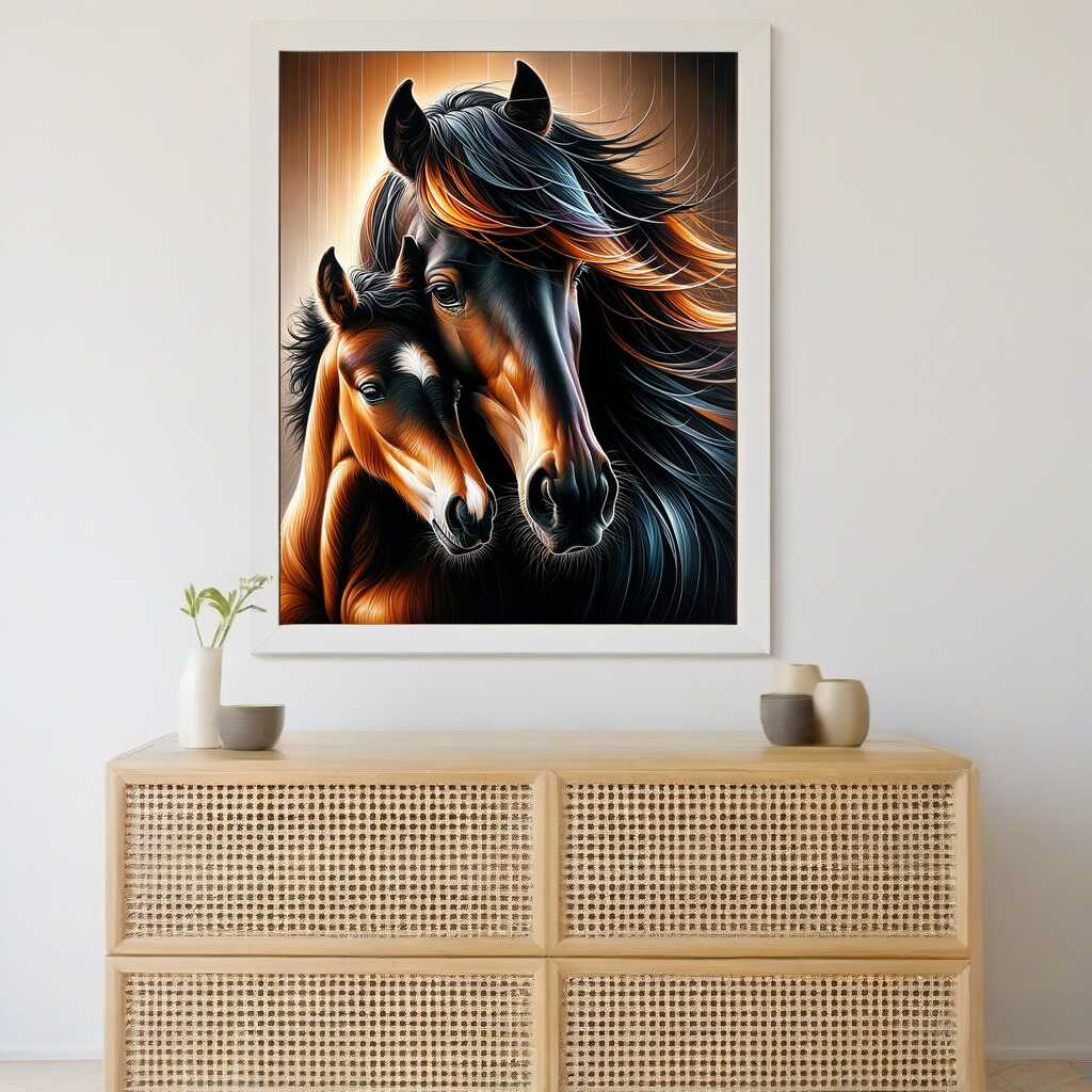 Diamond Painting - Stute mit Fohlen