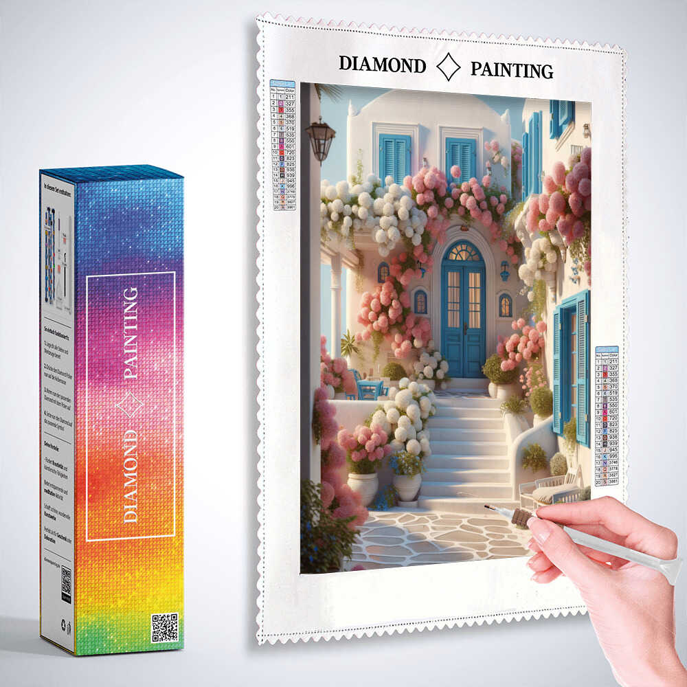 Diamond Painting - Griechisches Blumenhaus